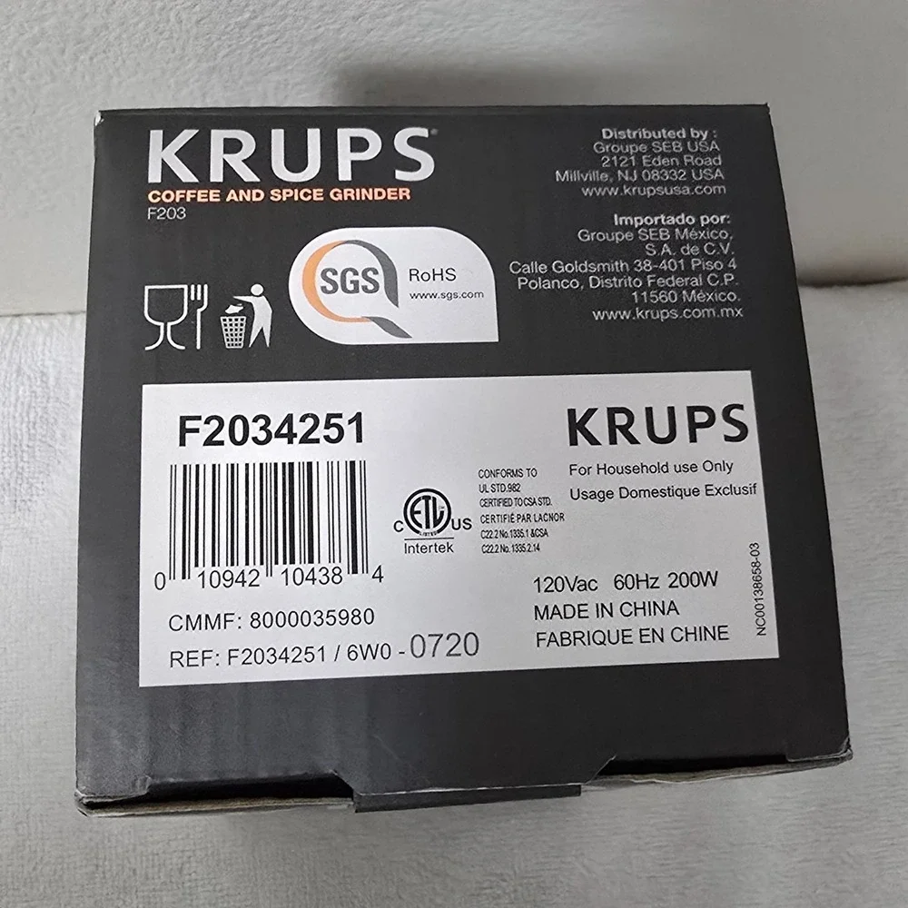 Krups Coffee And Spice Grinder F203 New In‎ Box